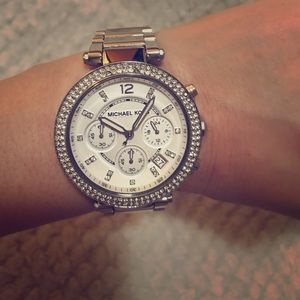 Michael Kors stainless steel watch with diamonds